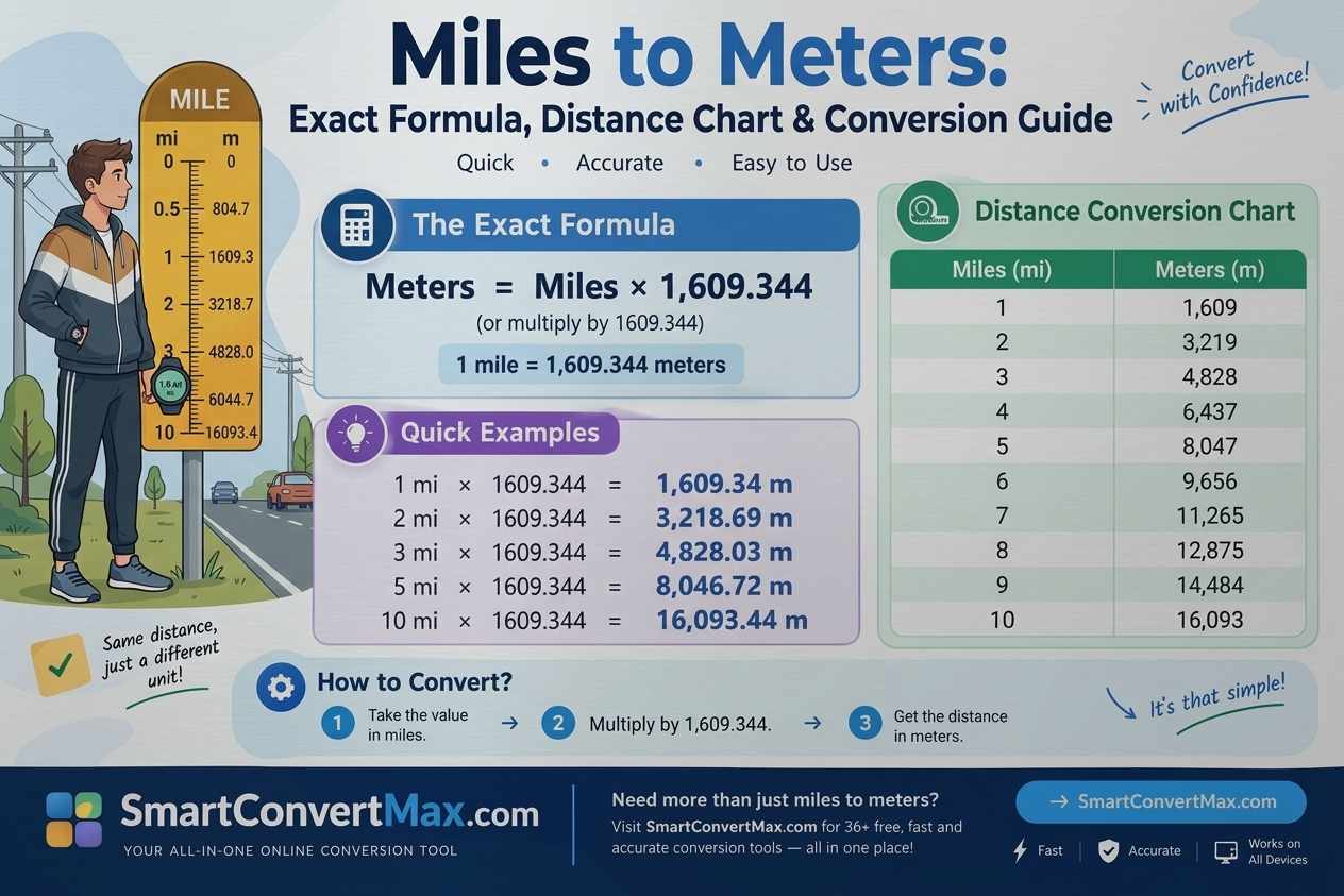 Miles to Meters: Exact Formula, Conversion Chart & Running Guide